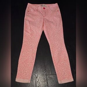 LEI Embossed Pink Leopard Print Skinny Pants